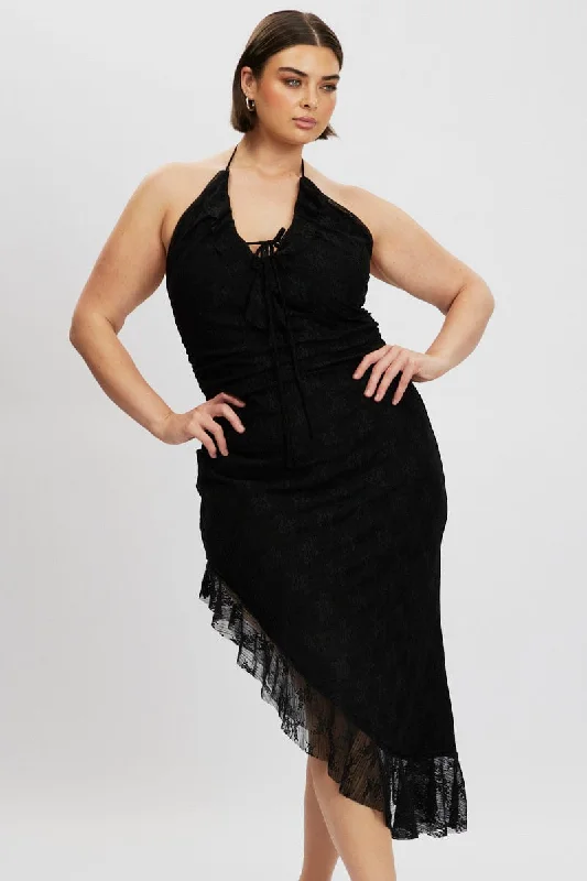 Sweetheart neckline dresses for womenBlack Asymmetric Lace Bodycon Dress