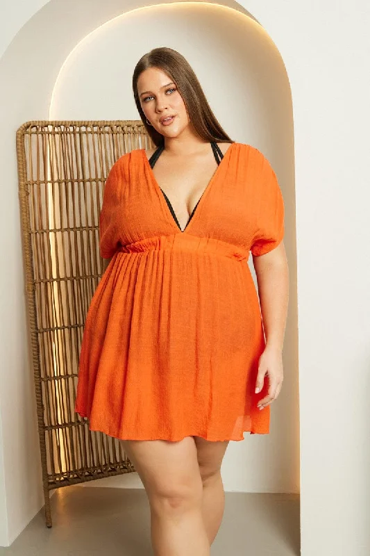Winter dresses for cold weatherOrange Beach Dress Cover Up