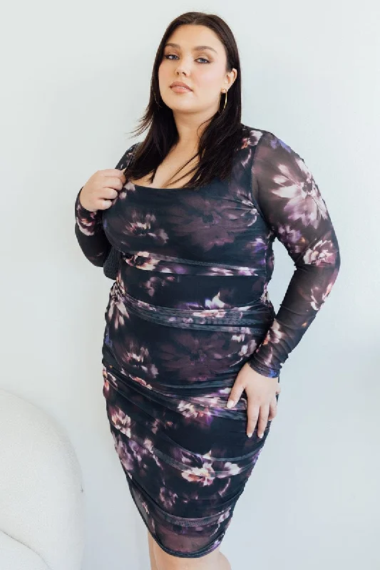 Short and sweet dresses for womenMulti Abstract Bodycon Dress