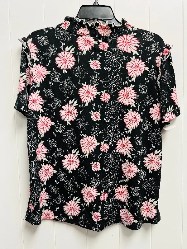 Sage green women's topsTop Short Sleeve By Adrienne Vittadini In Black & Red, Size: L