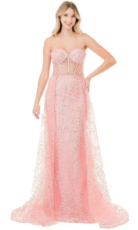Little black dresses (LBDs) for womenTrevi Collection L2863W - Strapless Overskirt Evening Gown