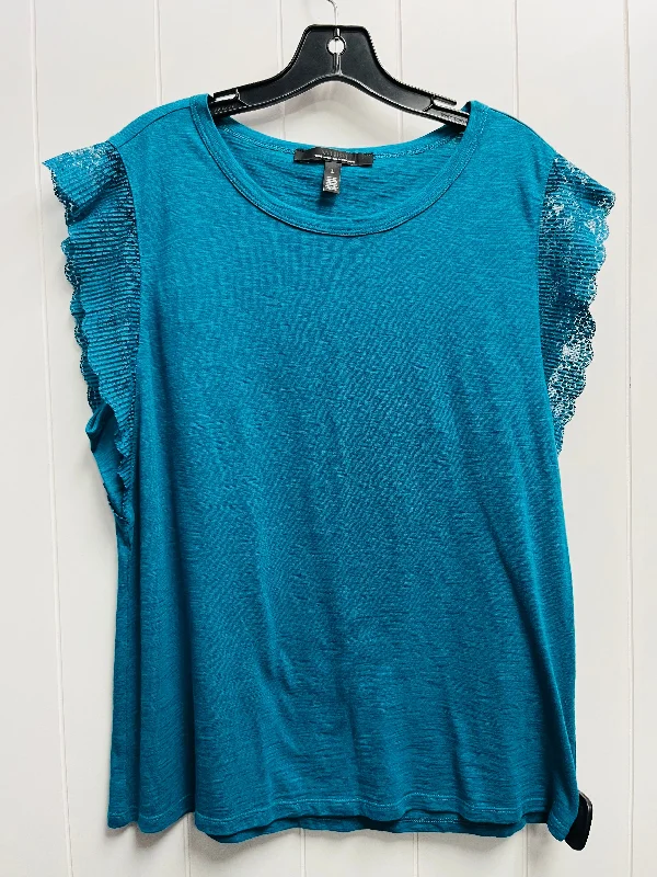Earth-tone women's topsTop Short Sleeve By White House Black Market In Teal, Size: L