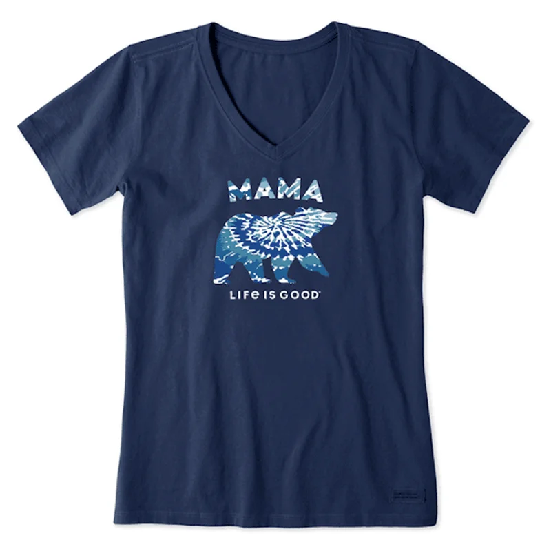 budget-friendly short-sleeved tops for menWomen's Tie Dye Mama Bear Crusher Vee