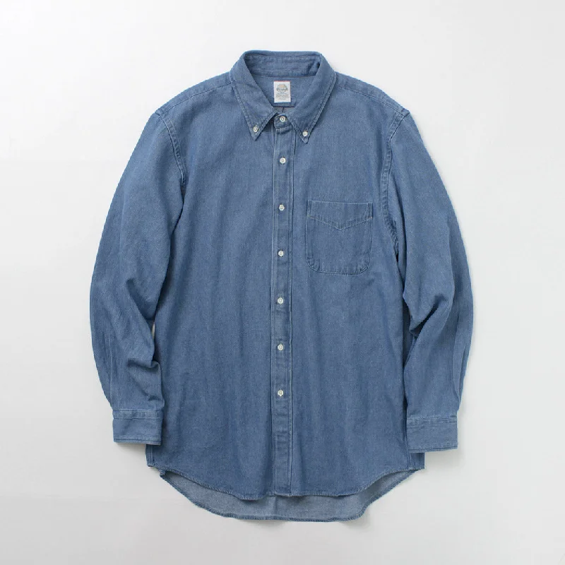 tops with removable hoods for menD.C.WHITE / Ivy Button Down Shirt