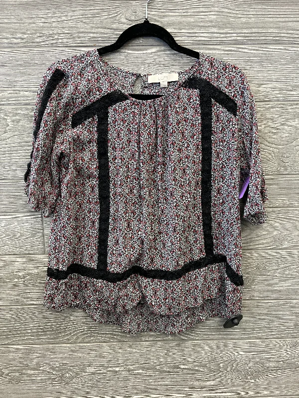 Women's casual topsTop Short Sleeve By Loft In Floral Print, Size: S