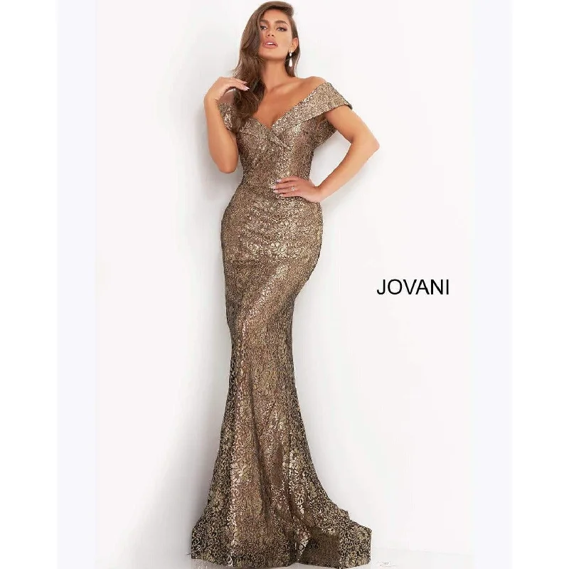 Custom-made dresses for personalized fitsJovani off the shoulder long evening gown 02920