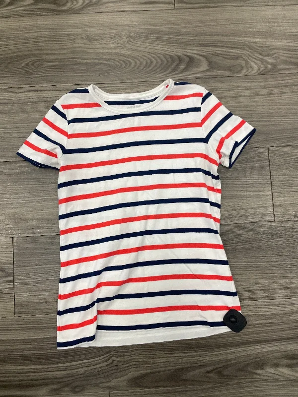 Animal print women's topsTop Short Sleeve By Lands End In Striped Pattern, Size: S