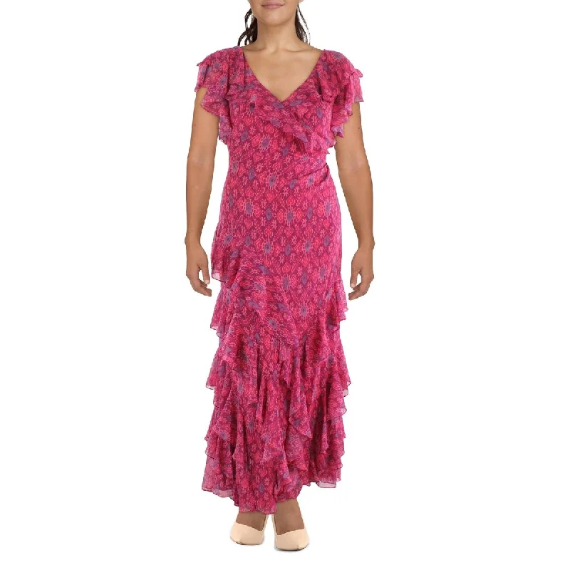 Spaghetti strap dresses for womenLauren Ralph Lauren Womens Geo Print Long Evening Dress