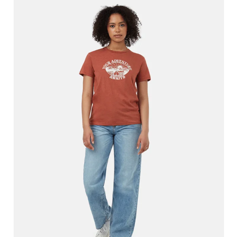 short-sleeved shirts for men with a vintage or retro feelWomen's Outdoors Awaits T-Shirt