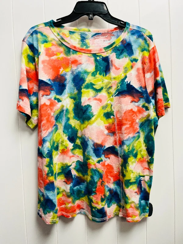 Thermal women's topsTop Short Sleeve By West Bound In Blue & Orange, Size: Xl