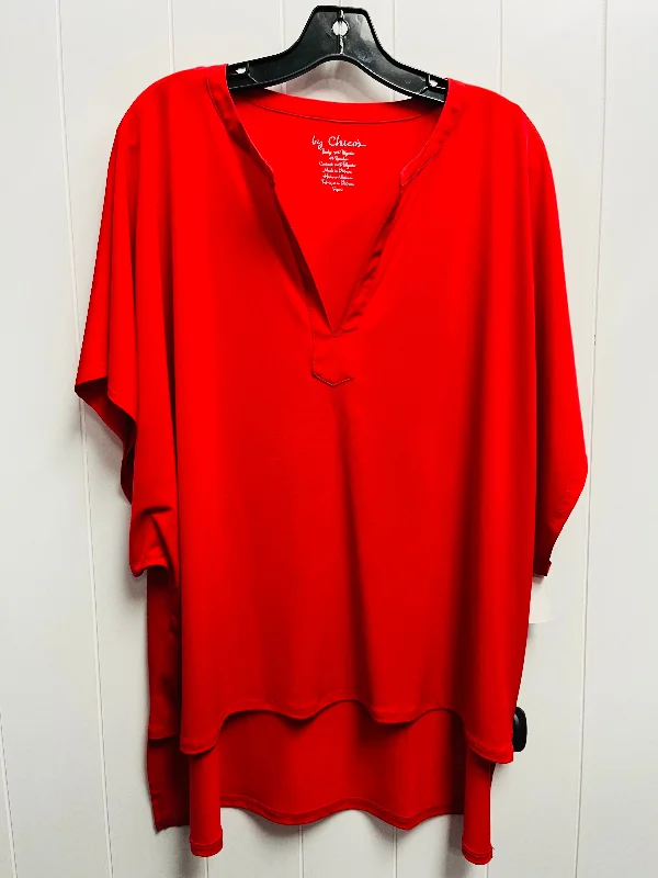 Maternity women's topsTunic Short Sleeve By Chicos In Red, Size: L
