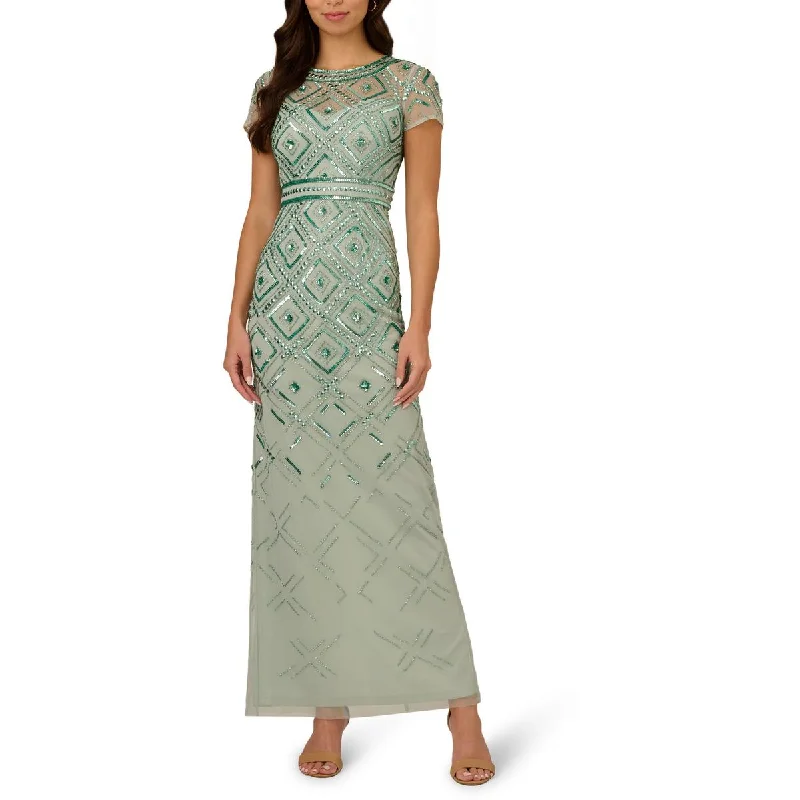 Corduroy dresses for womenAdrianna Papell Womens Beaded Long Evening Dress