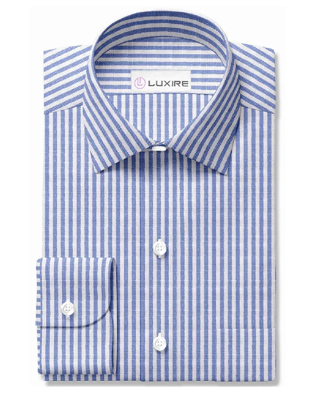 tops with removable hoods for menCanclini Blue Candy Stripes Shirt