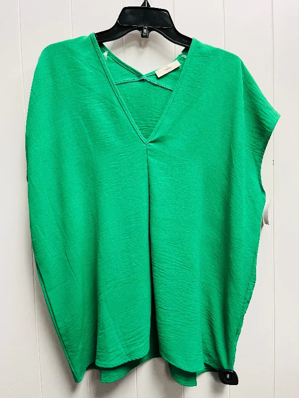 Checkered women's topsTop Short Sleeve By Entro In Green, Size: L