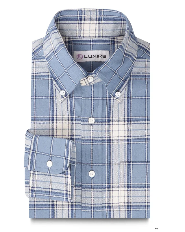 heavy-duty jackets for menShades Of Blue Madras Checks