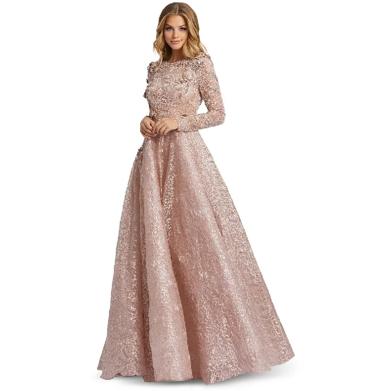 Layering dresses for versatile stylingMac Duggal Womens Sheer Long Evening Dress