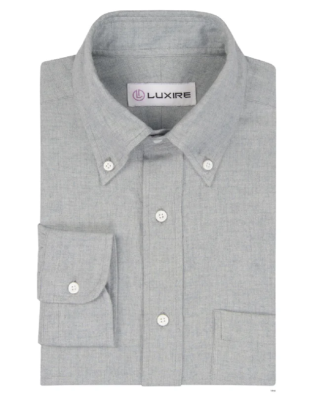 tops with zippers for menCashmerello Alumo: Light Grey Cotton Twill