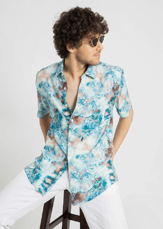 casual shirts for menMarbleized Half Sleeve shirt