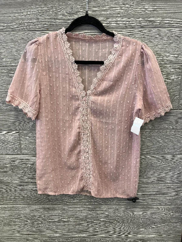 Mustard yellow women's topsTop Short Sleeve By Clothes Mentor In Pink, Size: M