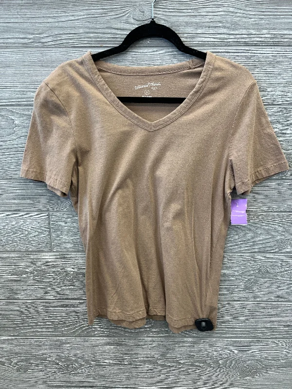 Halter neck women's topsTop Short Sleeve Basic By Universal Thread In Brown, Size: S