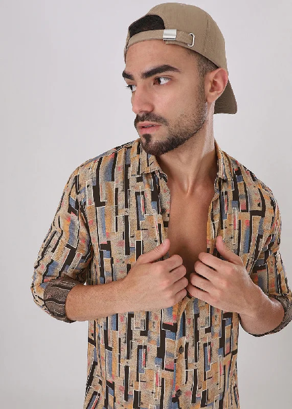 crew neck shirts for menOrange Feather Shirt