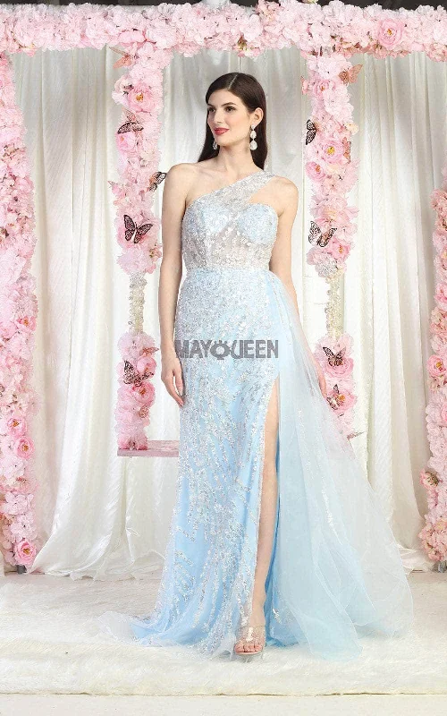 Cold-shoulder dresses for womenMay Queen RQ8026 - Beaded Lace Gown