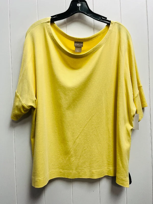 Moisture-wicking women's topsTop Short Sleeve By Chicos In Yellow, Size: Xl