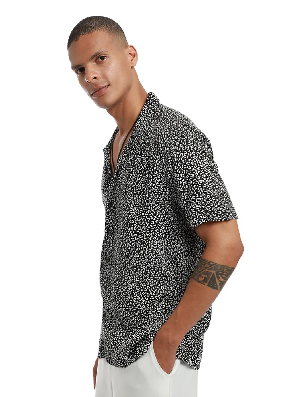 fleece jackets for menWhite Panthera Print Half sleeve shirt
