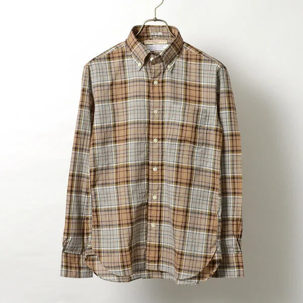 blouses for menROCOCO / Cotton Linen Madras Check Button-down Shirt