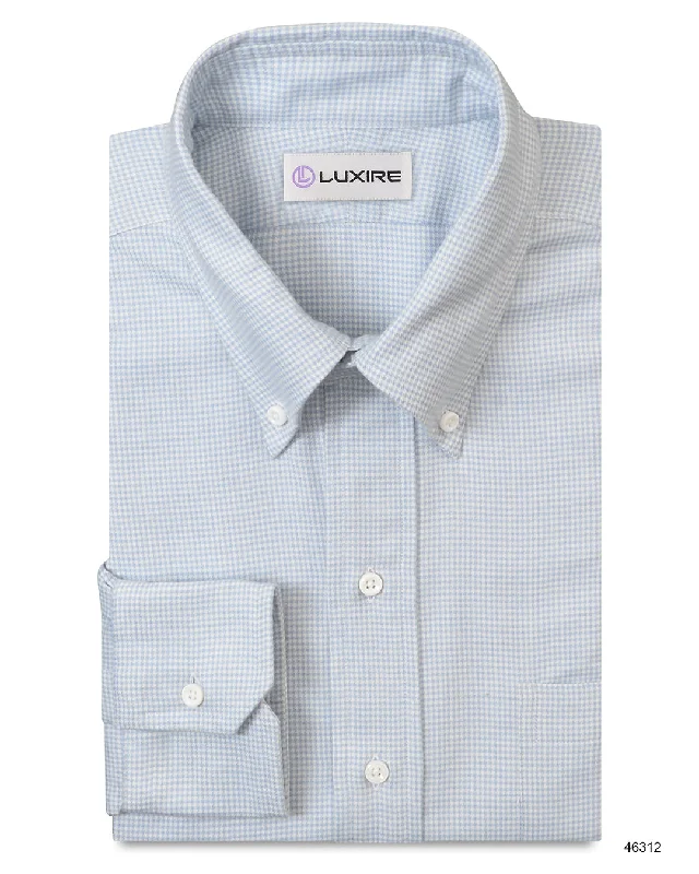 denim shirts for menCashmerello Alumo: Pastle Blue Houndstooth