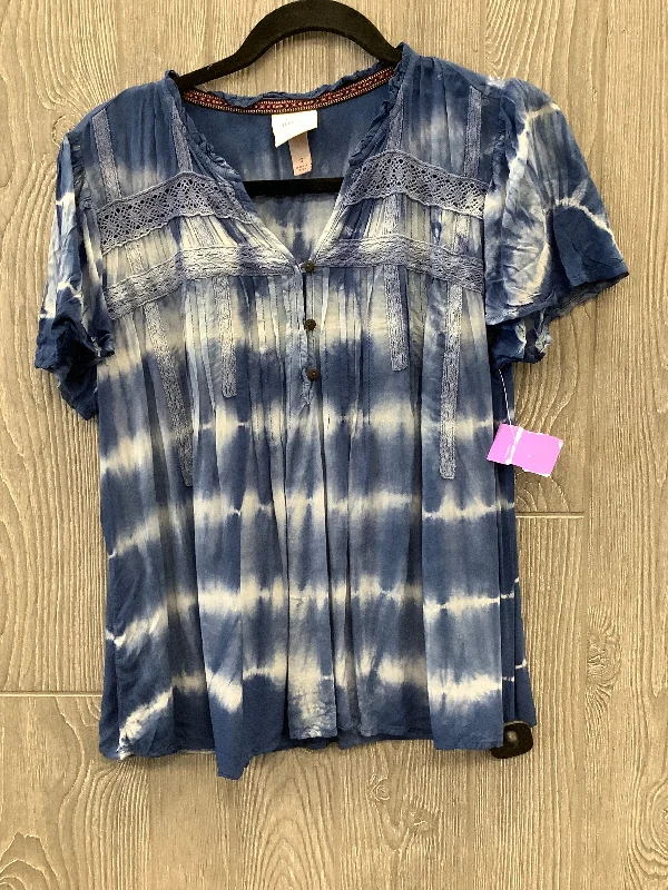 Scoop neck women's topsTop Short Sleeve By Knox Rose In Tie Dye Print, Size: S