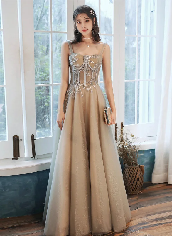 Patterned dresses for womenLovely tulle lace long prom dress evening dress  8486