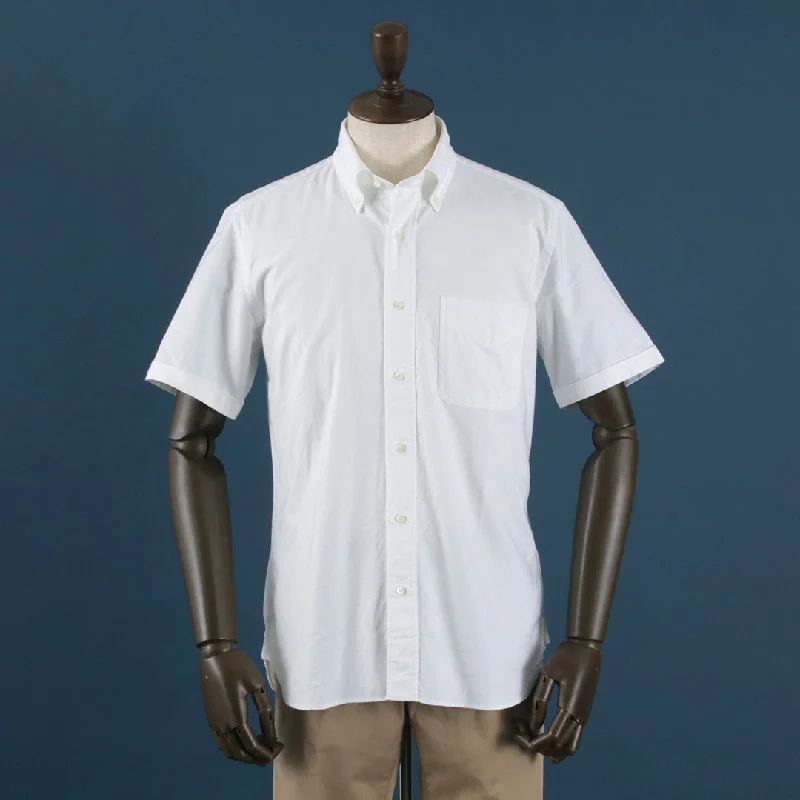 tops made from synthetic materials for menROCOCO / Premium Oxford Short Sleeve Button Down Shirt