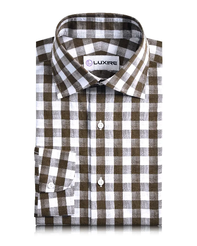 vests for menBrown White Macro Gingham Checks