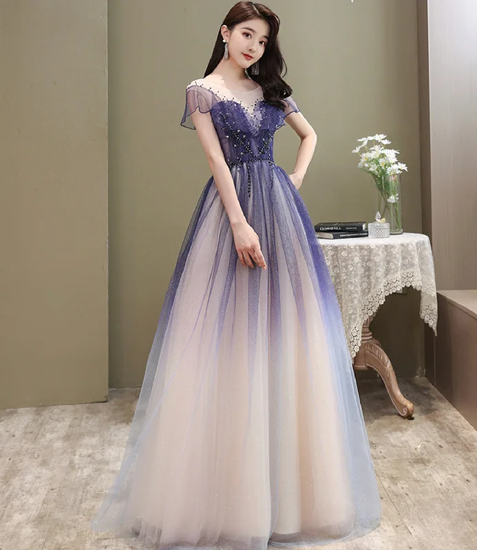 Shift dresses for womenCute tulle long A line prom dress cute evening dress  8666