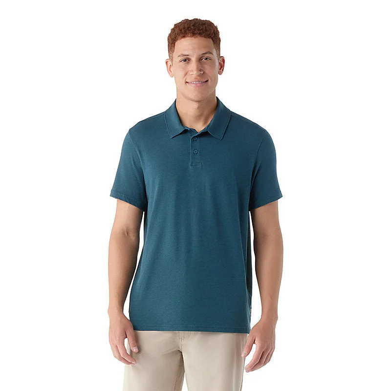 short-sleeved shirts for men with a wrinkle-free finishMen's Short Sleeve Polo - Twilight Blue