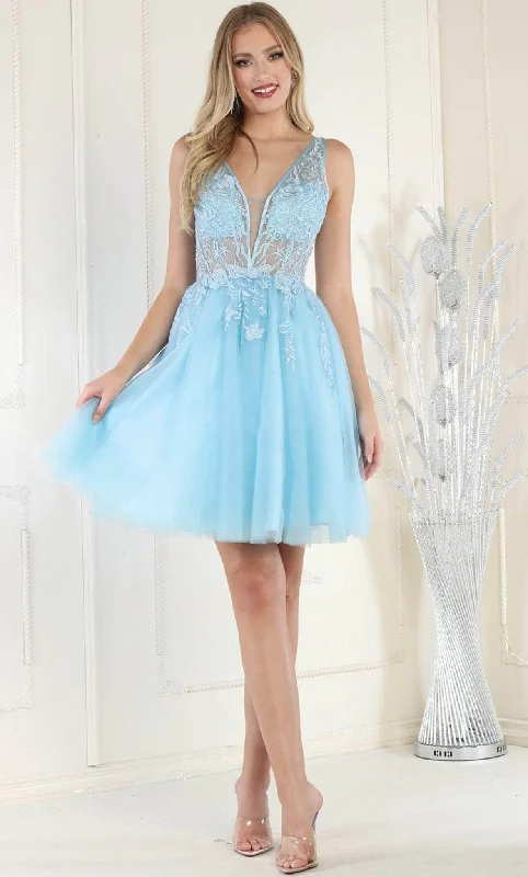 Elegant women's dressesMay Queen MQ1949 - Plunging V-Neck Dress