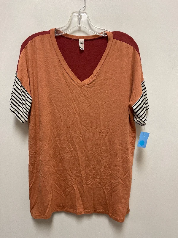 Boutique women's topsTop Short Sleeve By Clothes Mentor In Orange, Size: M