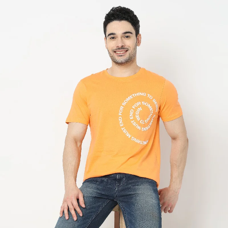indoor tops for menRegular Fit Graphic T-Shirt