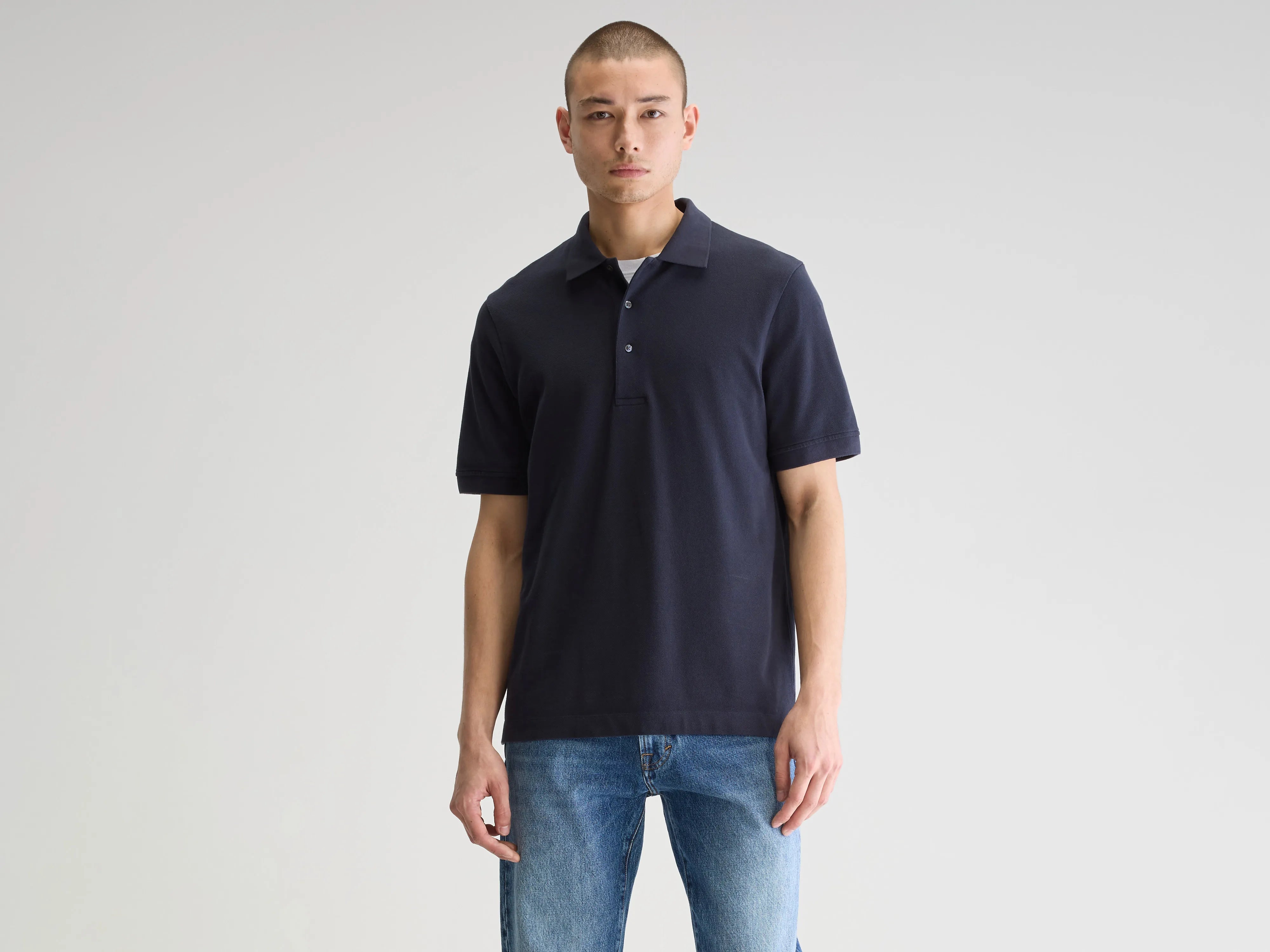 short-sleeved men's clothing that is versatile and easy to styleVilon relaxed polo (251 / M / NAVY)