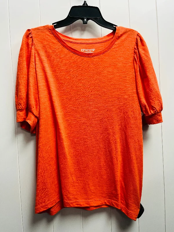 Athletic women's topsTop Short Sleeve By Chicos In Orange, Size: Xl