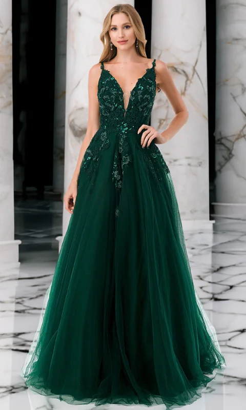 Bridal dresses for womenTrevi Collection L2811T - Sleeveless Scoop Back Evening Gown