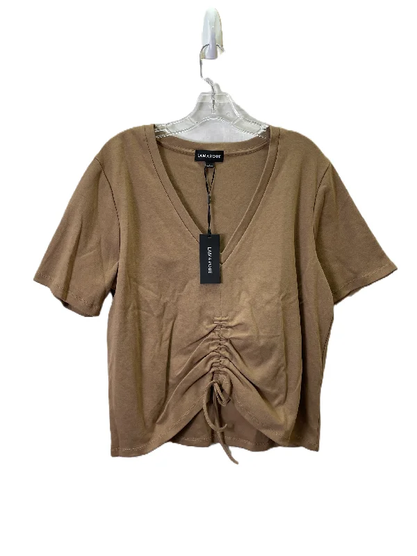 Elegant women's topsTop Short Sleeve By Lamarque In Tan, Size: L