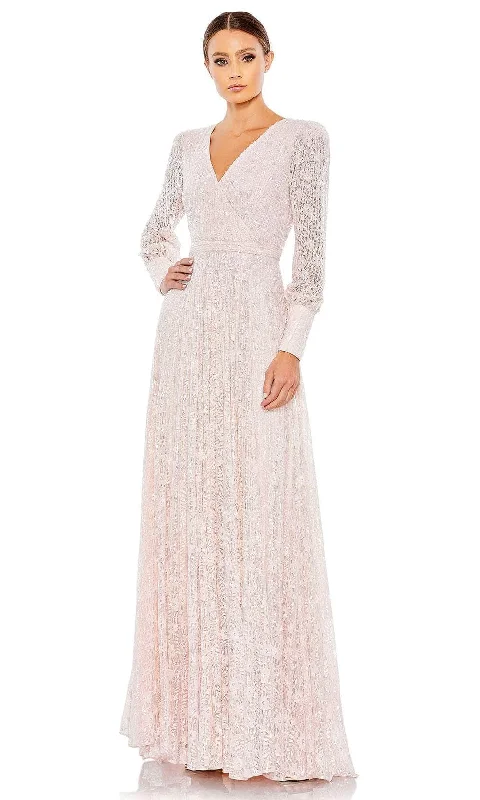 Polka dot dresses for womenMac Duggal 93679D - Button Embellished Train Dress