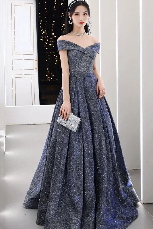 Chiffon dresses for womenSimple A line v neck long prom dress off shoulder evening dress  8503