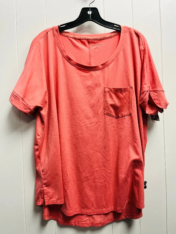 Boutique women's topsTop Short Sleeve Basic By Wonderly In Coral, Size: Xl