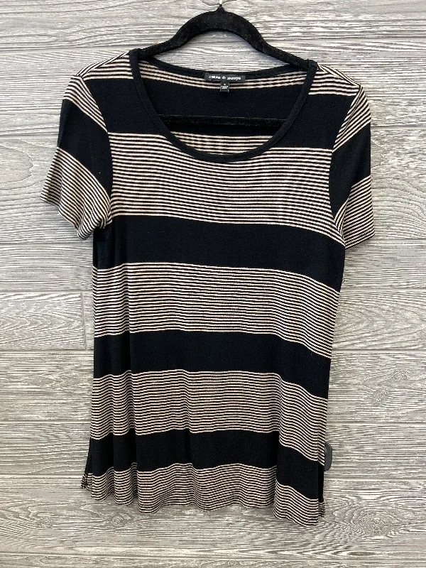 Autumn women's topsTop Short Sleeve By Cable And Gauge In Striped Pattern, Size: S
