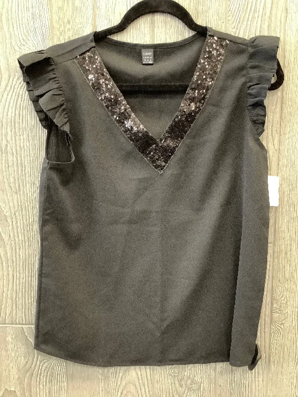 Asymmetric women's topsTop Short Sleeve By Clothes Mentor In Black, Size: S