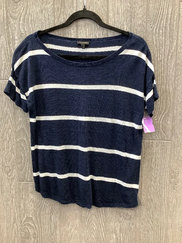 Embellished women's topsTop Short Sleeve By Talbots In Navy, Size: S