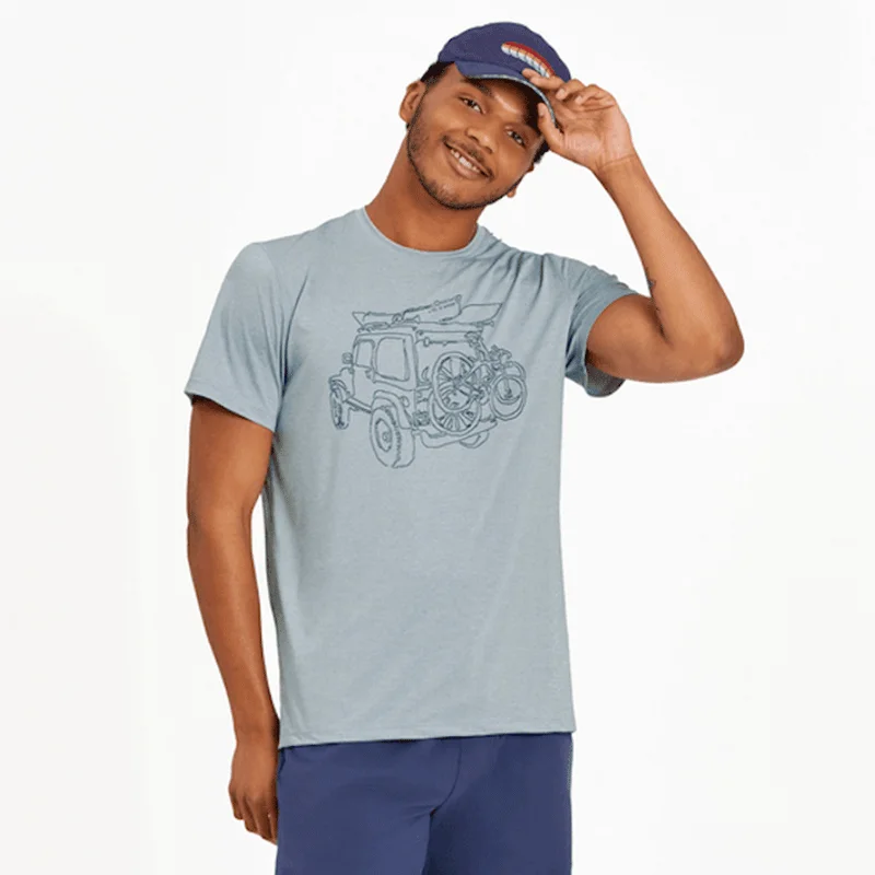 striped short-sleeved shirts for menMen's Off-Road Fun Active Tee
